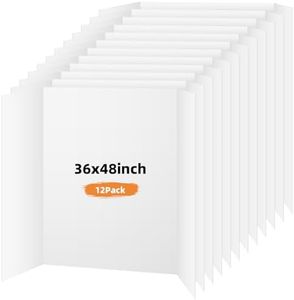 Somime 12 Pack Trifold Poster Board, 36x48 Inches White Presentation Board, Portable Display Board for Science Fair, School DIY Project and Business Exhibitions