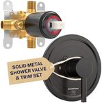HammerHead Showers® ALL METAL Single-Handle Shower Valve and Trim Kit Oil Rubbed Bronze – Volume and Temperature Control - Rough-In Shower Trim Kit with Valve - Pressure Balance Shower Valve Included