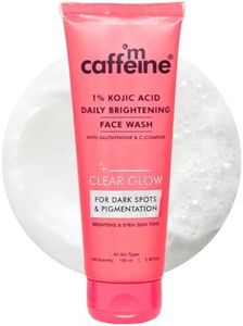 mCaffeine CLEAR GLOW 1% Kojic Acid Daily Brightening Face Wash with Glutathione For Dark Spots & Pigmentation |Brightens Skin |Face Wash For Men & Women | Non-Drying, Fragrance Free - 100ml