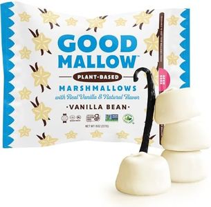GoodMallow Vegan Marshmallows - Large Kosher Halal Gluten Free Dairy Free Healthy- Natural Gelatin Free Marshmallows for Hot Chocolate, Smores, Baking - Nothing Artificial (White Vanilla) (Pack of 1)