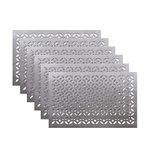 Amazon Brand - Solimo Standard Leather Table Placemat - (Set of 6 Pieces, Silver)