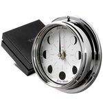 Tabic Handmade Chrome Moon Phase Clock in Solid Brass case - Elegant Full Moon Wall Clock with white dial, Perfect Decorations and Gift