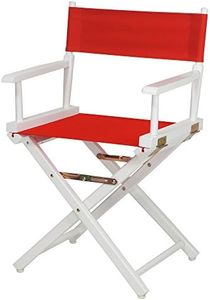 Casual Home 18" Director's Chair White Frame with Red Canvas