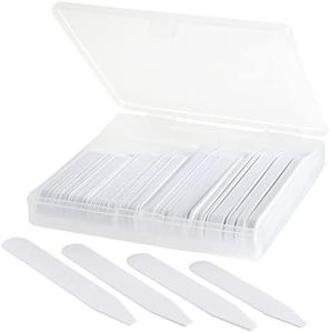 100 Plastic Collar Stays For Men Dress Shirt in Plastic Box 2.5 Inches