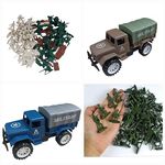 Safaira Toys Mini Army Toys Soldiers Set for Kids Boys Mini Military Base Army Education for Kids Birthday Gifts Small Size with 1 Army Truck