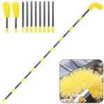 Gutter Cleaning Tools from The Ground, 10 FT Gutter Cleaning Brush with Telescopic Pole, Long Reach Gutter Guard Roofing Tool for Removing Leaves and Debris