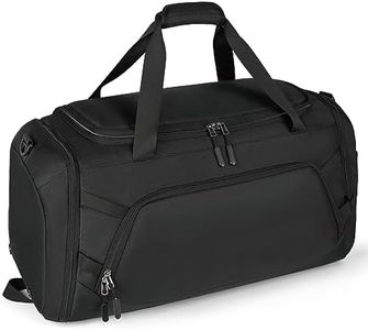 RAINSMORE Borsone Palestra Uomo Borsone da Viaggio Grande Borsa Palestra Donna con Scomparto Scarpe e Tasca bagnata Duffel Bag Gym Bag 55L Nero