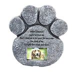 Mochiglory Paw Print Pet Memorial Stone Puppy Tombstone Dog Cat Grave Photo Frame