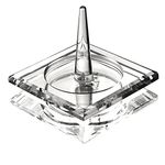 H&D Square Crystal Glass Ring Holder for Jewelry