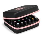 FITNATE Essential Oils Storage for 30 Bottles - Essential Oils carrying case for 5 10 15ml Essential Oil - Holds Oils Containers – with Oil Bottle Opener& Bottle Cap Labels- Light Pink