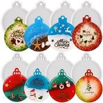 8 Pack Christmas Resin Molds, 2 Styles Round Silicone Pendant Molds, Xmas Ornaments Molds for Epoxy Resin Casting Christmas Tree Pendant Gift Home Decoration