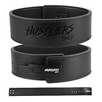 Hustlers Only Weight Lifting Belt with Lever Buckle Genuine Leather Gym Belt for Deadlift, Power Lifting, Workout Belt 10mm thickness for Back Support, Lifting Belt for Men and Women (L, Black)