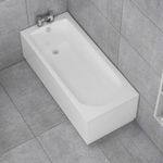 Breeze 1700 x 700mm Designer Single Ended Bath with Front Panel Straight Bathroom Acrylic Bathtub