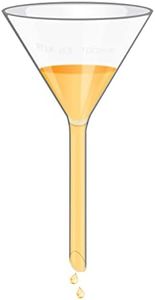 ULAB Scientific Glass Funnel 100mm, Stem Diameter 13mm, 3.3 Borosilicate Glass, Heavy Wall, Pack of 1, UGF1002