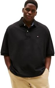 Tommy Hilfiger Men's Big-Tall Big and Tall Polo Shirt Ivy Shirt, Tommy Black, BG- 3XL