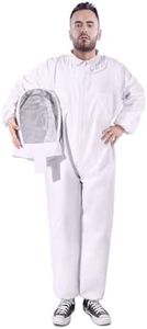 Flexzion Combinaison intégrale apiculture haute qualité avec cagoule voile type fer à cheval autoportant - Équipement de protection avec capuche grillage pour apiculteur débutants et pros (moyen)