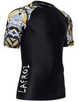 LAFROI Men's Short Sleeve UPF 50+ Baselayer Skins Compression Rash Guard (Armour, XL)