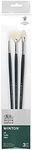 Winsor & Newton Winton, Long Handle, 3 Pack, 3 Oil Paint Brush, Black