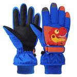 QKURT Kids Snow Gloves, Winter Warm Windproof Ski Mittens Girls Boys Cold Weather Mittens for 2~13 Years Old Kids