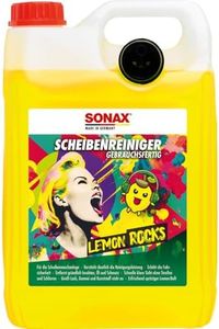 SONAX Le nettoyant pour vitres prêt à l'emploi Lemon Rocks (5 litres) élimine les insectes, l'huile, le silicone et les saletés typiques de la route | N° d'article 01605000