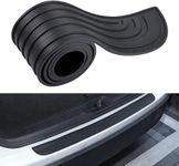 Car Rear Bumper Protector,Black Universal Flexible Rubber Bumper Guard Trunk Rubber Protection Scratch-Resistant Door Entry Guards for Car Pickup SUV Truck (90x7x0.4cm)