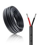 20 Gauge Electrical Wire, 2 Core 65.6ft/20m Conductor Wire, 2 * 0.5mm² Red Black Low Voltage LED Extension Cord, Tinned Copper Cable with Black Reel Package Hookup Power Cable for LED Lighting Lamp