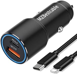 36W Caricabatterie Caricatore Auto per Iphone 11 12/13 14 Pro/13 14 Pro Max/12 Mini/SE 2020 XR XS X 8 7/8 Plus,XS Max,PD 3.0/Quick Charge 3.0,Ricarica Rapida/Carica Veloce+1M Cavo USB C per Iphone