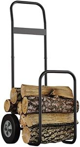 Fire Beauty Firewood Log Cart Carrier, Outdoor and Indoor Wood Rack Storage Mover, Rolling Dolly Hauler