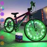 TINANA 2 Tire Pack LED Bike Wheel Lights Ultra Bright Waterproof Bicycle Spoke Lights Cycling Decoration Safety Warning Tire Strip Light for Kids Adults Night Riding (Green 2pack)