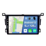 YUNTX [6GB+128GB] Android 13 Car Stereo Radio for Toyota RAV4 RHD 2013-2018 Octa Core with CarPlay/Android Auto/DSP/GPS-9 inch IPS Touch screen-Free CAM+MIC-DAB/AHD/360 Camera/Bluetooth/WiFi