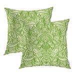 Batmerry Magic Abstract Flowers Throw Pillow Covers,Feathers Endless Ethnic Summer Decorative Pillow Covers Digital Printing Blended Fabric for Couch Sofa Bed Invisible Zipper 22X22 in