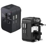 Trajectory Universal Travel Adapter, International All in One Worldwide Travel Adapter and Wall Charger with USB Ports with Multi Type Power Outlet USB 2.1A,100-250 Voltage Travel Charger