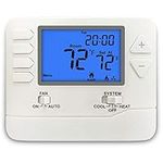 ELECTECK Digital 5-1-1 Day Programmable Thermostat with Large LCD Display, Compatible with Multi-Stage Electrical and Gas Systems, Up to 2 Heat/2 Cool, White