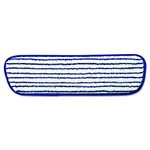 Rubbermaid Commercial RCP Q800 WHI RCPQ800WHI Microfiber Finish Pad, 18" x 5 1/2", Blue/White (Pack of 6)