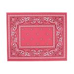 Western Themed Paper Table Placemats, Table Mats - Red Bandana Design - BBQ and Cowboy Party Supplies - Bulk set of 50