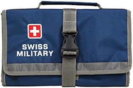 Swiss Military Storage Organizer, Multi-Functional Elastic Holders, Mesh Pockets, Slots for SIM Cards, Polyester, Water Resistant, Hanging Loop, Portable, 25x10x14 cm, Blue