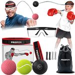 PROIRON Boxing Headband Ball with Safety Glasses, 3 Balls Reflex, 2 Headband for Adult/Kids, Box Ball for Punch Speed, Hand Eye Coordination Training Equipment Boxing MMA, Gifts for Teenage Boys