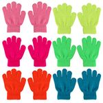 QKURT 6pcs Magic Stretch Gloves, Full Finger Winter Magic Stretch Gloves Warm Gloves for 5~13 Year Old Kids Girls Boys