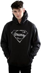 DC Comics Men's Superman Marble Logo Hoodie Medium Black