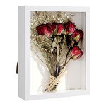 XTDMJ 3D Picture Frame, 15 x 20 cm, Deep Wooden Object Frame for 3D Filling, Picture Frame, Deep Box with Acrylic Panel for Wall Hanging or Desktop, Family Memory Gifts (White Wood Grain)