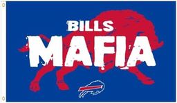 YERCHIC Bills Mafia Flag 3x5ft Buffalo Banner for Sports Fan Garage Indoor Outdoor Room Man Cave Wall Decoration