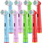 8 x Childrens Toothbrush Heads Compatible Oral B Kids Toothbrush Heads Replacement Soft Bristle Colourful Electric Toothbrush Head Kids Child Ages