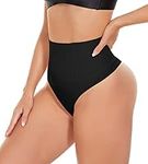 SEXYWG Thong Shapewear for Women Tummy Control Body Shaper Control Knickers Thong Slimming Pants Shaping Underwear Butt Lifter Panties Black