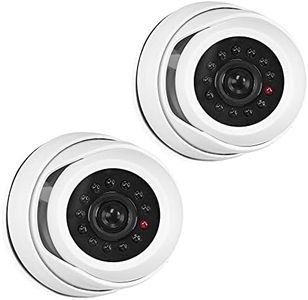kwmobile Caméra de Surveillance Factice - Lot 2X Fausse Caméra CCTV avec LED Sécurité Maison ou Magasin - Dôme Dissuasif pour Intérieur, 1080p - Blanc