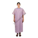 WorkWearScrubs Patient Gown Free Size Hospital Wear Both Side Wearable Cotton Quality (OB Checks, Orange Blue)