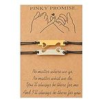 XKUZRWE Bar Heart Pinky Promise Matching Bracelet for Couples Soulmate Man Distance Relationship Gifts for Women Men Him Her (bar heart)