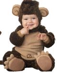 Lil Characters Infant Monkey Costume, Brown/Tan, 6-12 Months