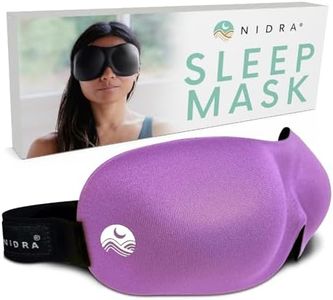 Nidra Sleep Mask for Men Women, Purple 3D Blackout Sleeping Mask, Contoured Mask for Lash Extensions, Side Sleepers Eye Cover, Zero Eye Pressure, Travel Eye Shades, Night Blindfolded for Deep Sleep