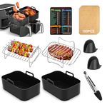 Air Fryer Accessories, 9pcs Ninja Air Fryer Accessories for Ninja AF400UK & AF451UK & Tower T17088, Including Silicone Air Fryer Liner, Racks, Gloves, Cheat Sheet etc, Compatible with Oven Microwave