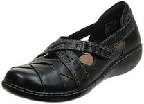 Clarks Women's Ashland Spin Q Slip-On Loafer, Black, 7 W US